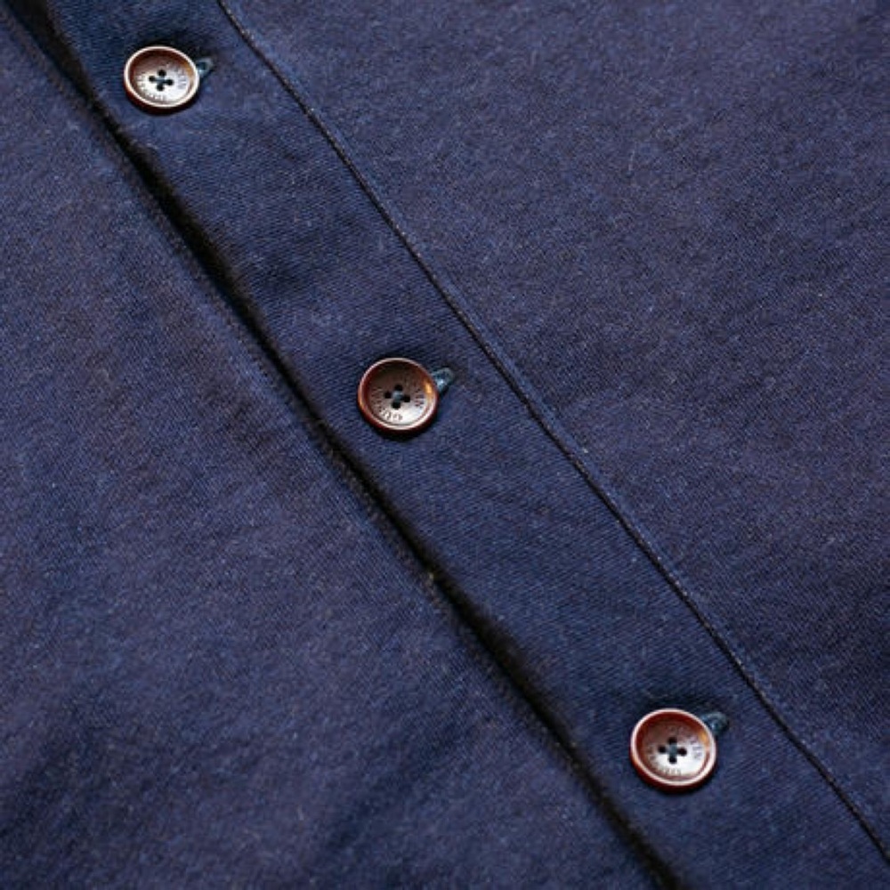 GUSTIN FRENCH TERRY CARDIGAN - DARK INDIGO DYE - Picture 4 of 9